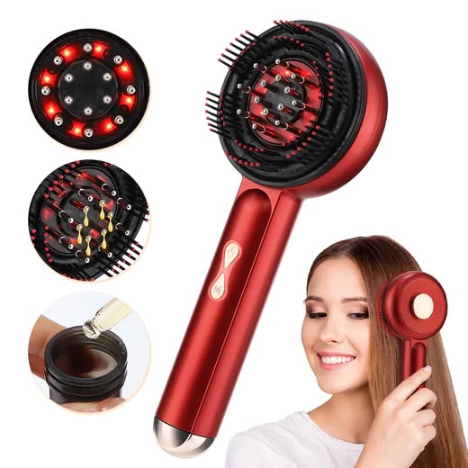 Rechargeable Red Light Therapy Scalp Massager Comb – Electric Hair & Scalp Care Brush