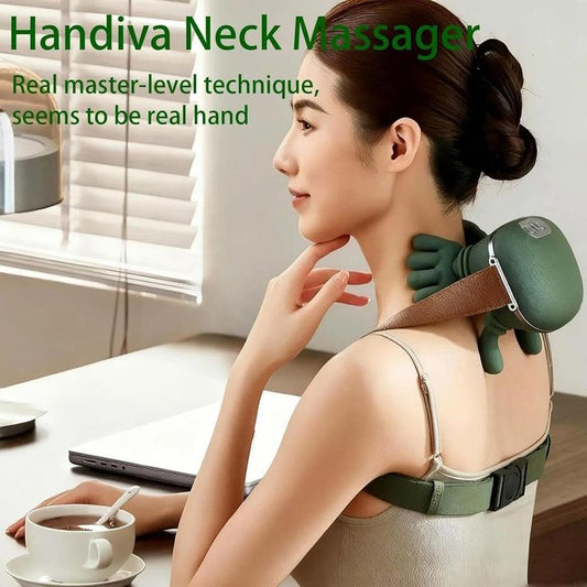 Rechargeable Smart Neck & Shoulder Massager with Heat Therapy & Deep Tissue Massage