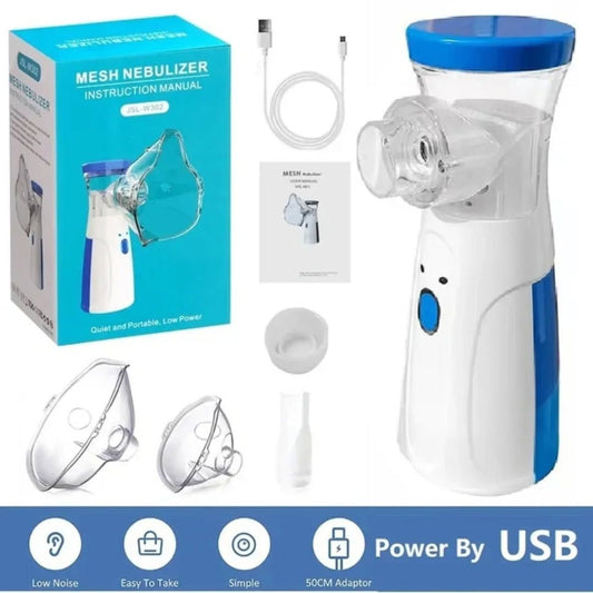 Portable Mesh Nebulizer – USB Rechargeable Silent Handheld Inhaler for Adults & Kids