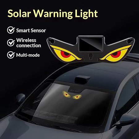 LED Devil Eyes Car Decorative Ligh - Solar LED Warning Light