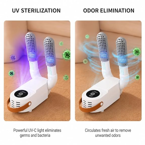 Portable Electric Shoe Dryer & Deodorizer – Fast Drying Hot Air Shoe Dryer