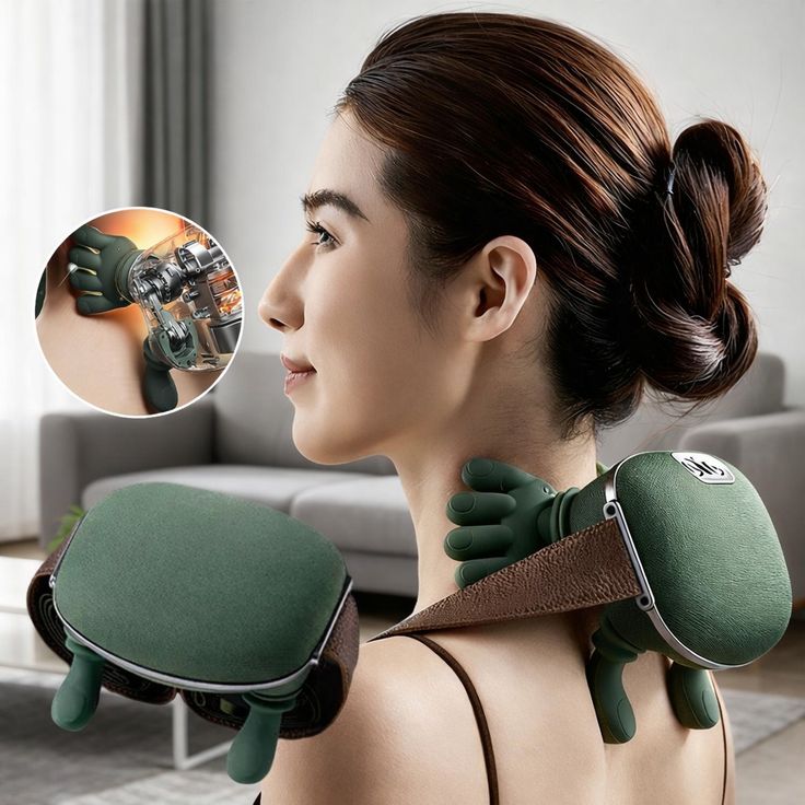 Rechargeable Smart Neck & Shoulder Massager with Heat Therapy & Deep Tissue Massage