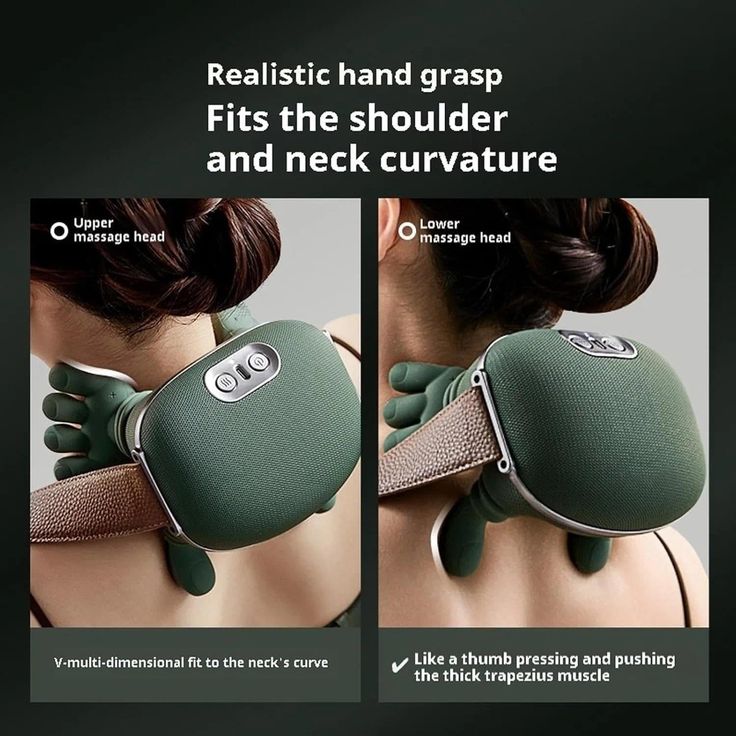 Rechargeable Smart Neck & Shoulder Massager with Heat Therapy & Deep Tissue Massage