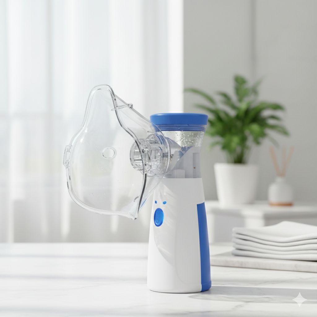 Portable Mesh Nebulizer – USB Rechargeable Silent Handheld Inhaler for Adults & Kids