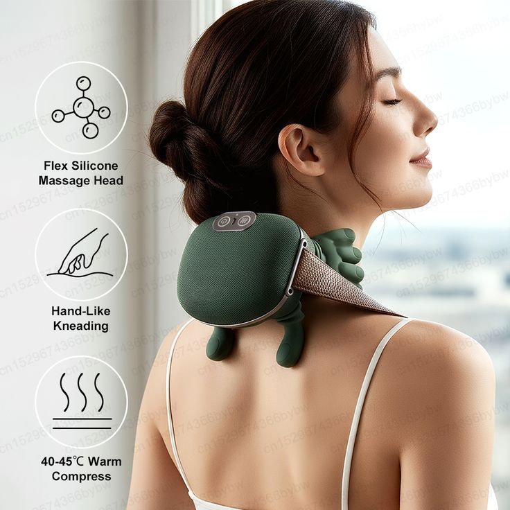 Rechargeable Smart Neck & Shoulder Massager with Heat Therapy & Deep Tissue Massage